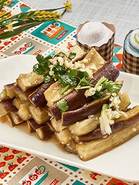 Eggplant with minced garlic
